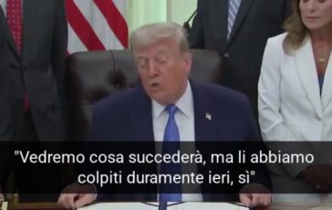 poster trump annuncia nuovi attacchi contro liran colpiremo duro