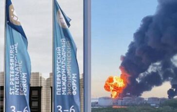 Ucraina Kiev colpisce San Pietroburgo terminal petrolifero in fiamme. Droni contro autobus in Crimea 7 morti 364x230