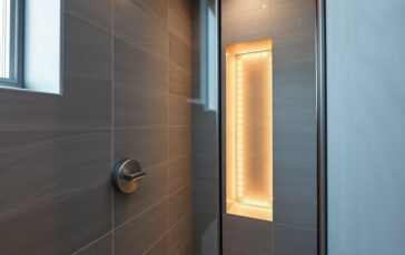 Bagno piccolo: soluzioni salvaspazio con doccia slim e luce a strati