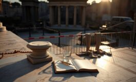 La bufera per la celebrazione di Tomaso Montanari ai Fori imperiali