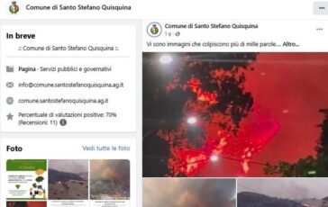 Agrigento vasto incendio raggiunge centro abitato di Santo Stefano Quisquina evacuate decine di case 364x230
