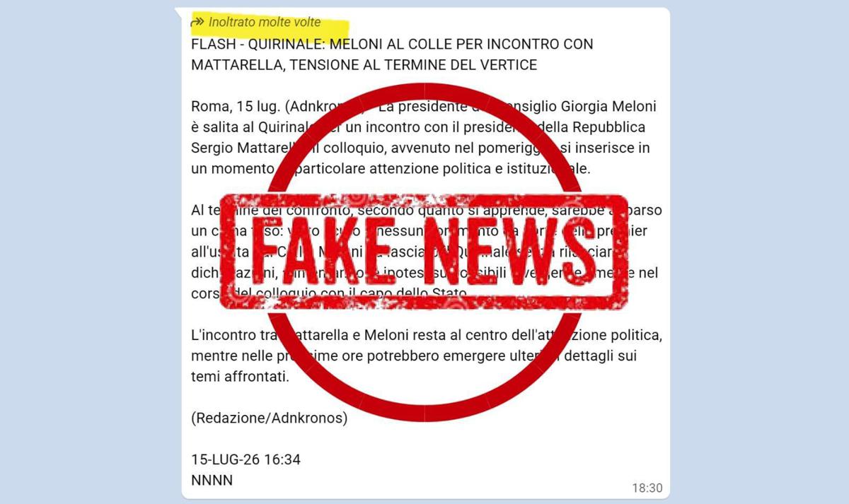 Falso lancio Adnkronos in chat giornalisti annuncia Meloni al Quirinale, Desario: "Fatto grave, denunciamo"