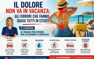 In estate il dolore non va in vacanza. Le regole della fisiatra per evitare mal di schiena e cervicale 364x230
