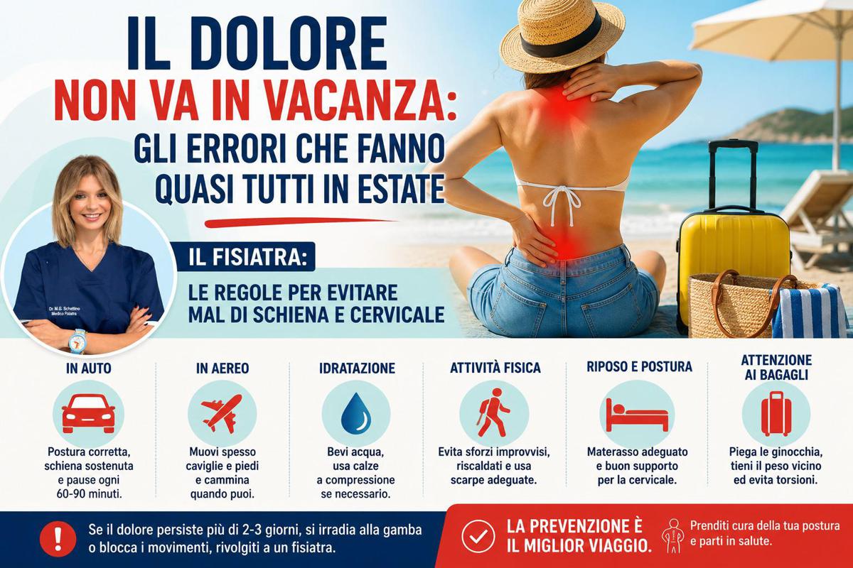 In estate il dolore non va in vacanza. Le regole della fisiatra "per evitare mal di schiena e cervicale"