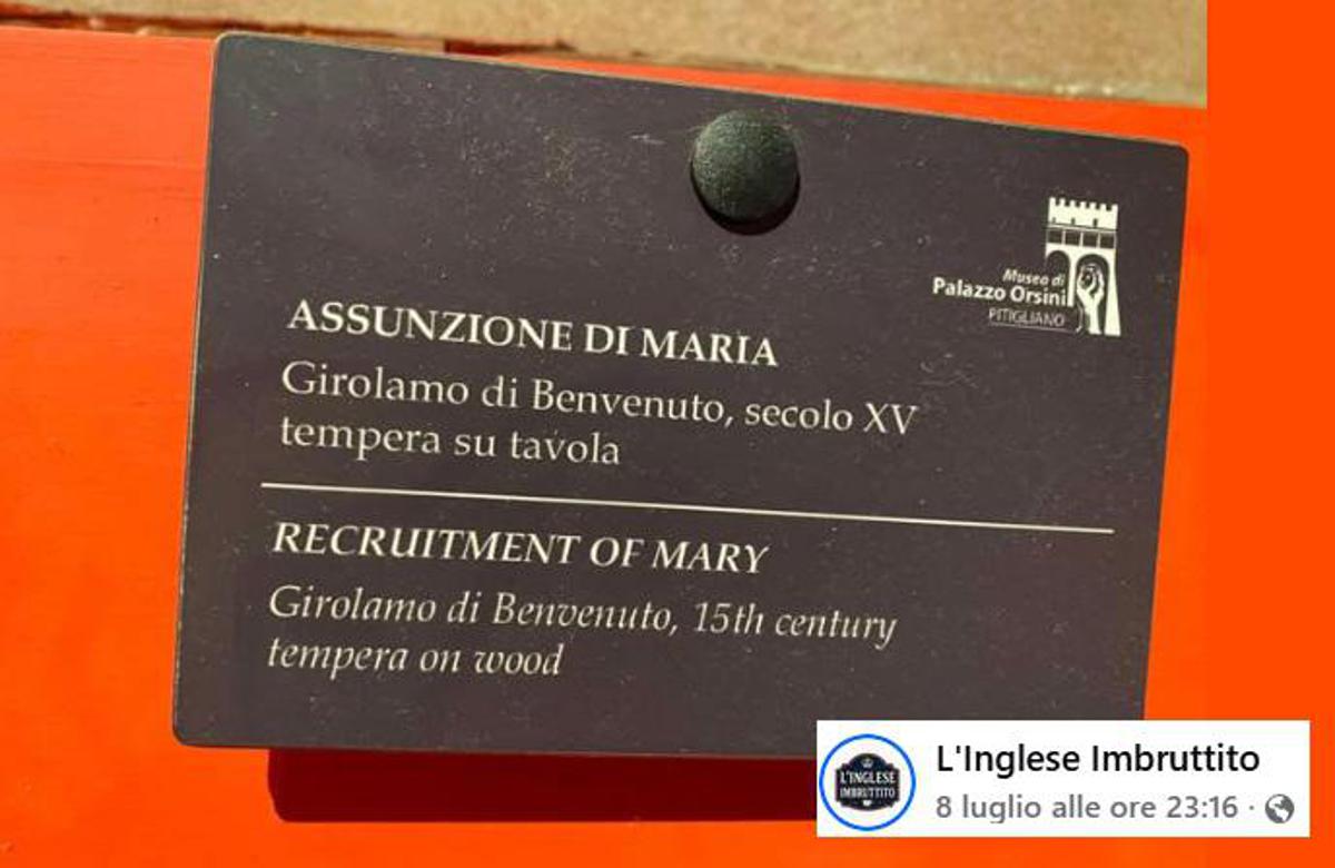 La Madonna 'assunta'... ma al lavoro: il refuso al museo di Pitigliano diventa un caso virale