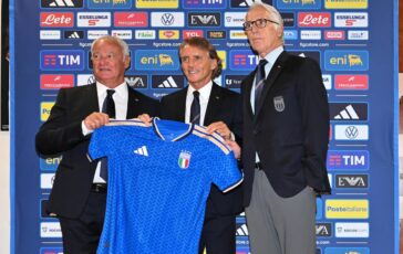 La Nazionale riparte dal tridente Malago Mancini Ranieri Vogliamo vincere e riportare i giovani a vedere lItalia ai Mondiali 364x230