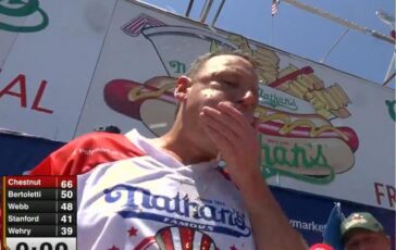 Mangia 66 hot dog in 10 minuti Chestnut e ancora il re del 4 luglio 364x230