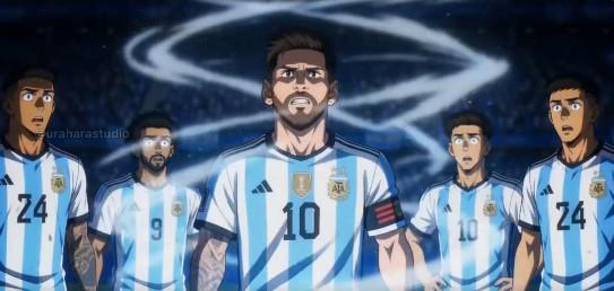 Mondiali, Messi e l'Argentina diventano... un anime