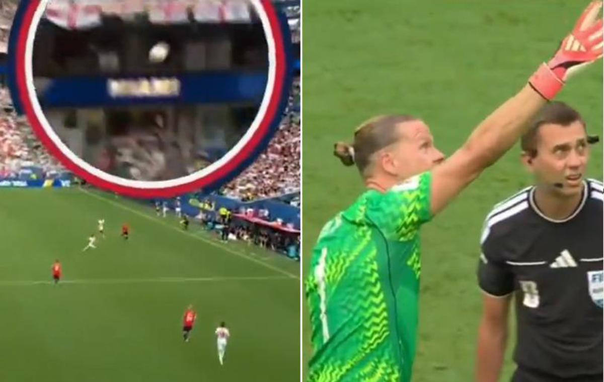 Norvegia-Inghilterra, svista choc su gol Bellingham: pallone colpisce cavo telecamera