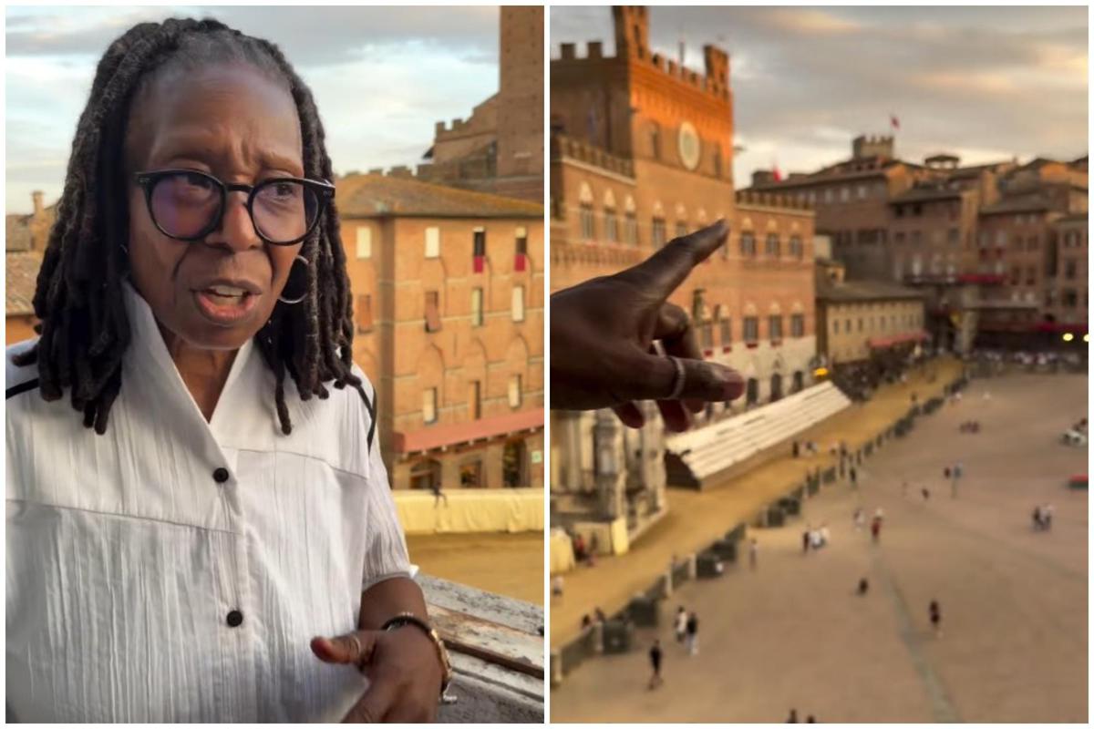 Palio di Siena, c'è anche Whoopi Goldberg: l'attrice presente a Piazza del Campo