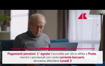 Pensioni dal primo agosto i pagamenti Video 364x230