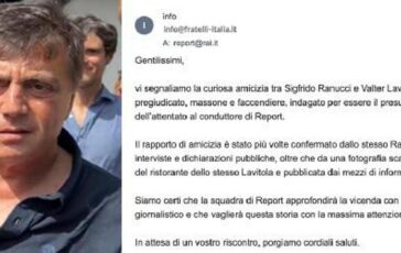 Ranucci Fratelli dItalia scrive a Report Segnaliamo curiosa amicizia con Lavitola 364x230