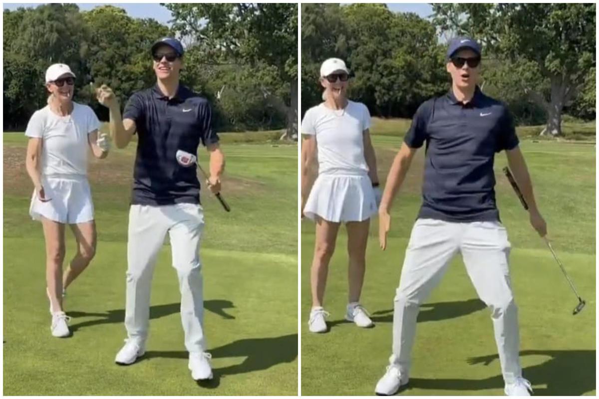 Sinner, buca a golf ed esultanza... alla Ronaldo
