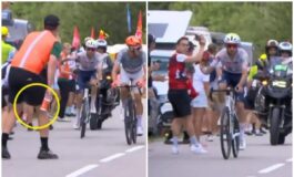 Tour de France non gli passa borraccia e ciclista si infuria ﻿ 265x160