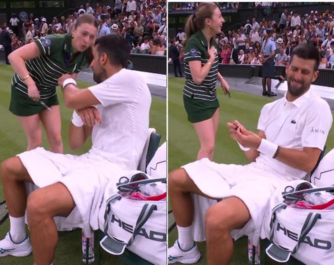 Wimbledon, lo scherzo di Djokovic e la raccattapalle trema