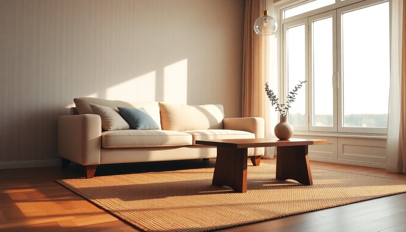 Minimalismo caldo per una casa accogliente: palette neutre, texture naturali e luce a strati