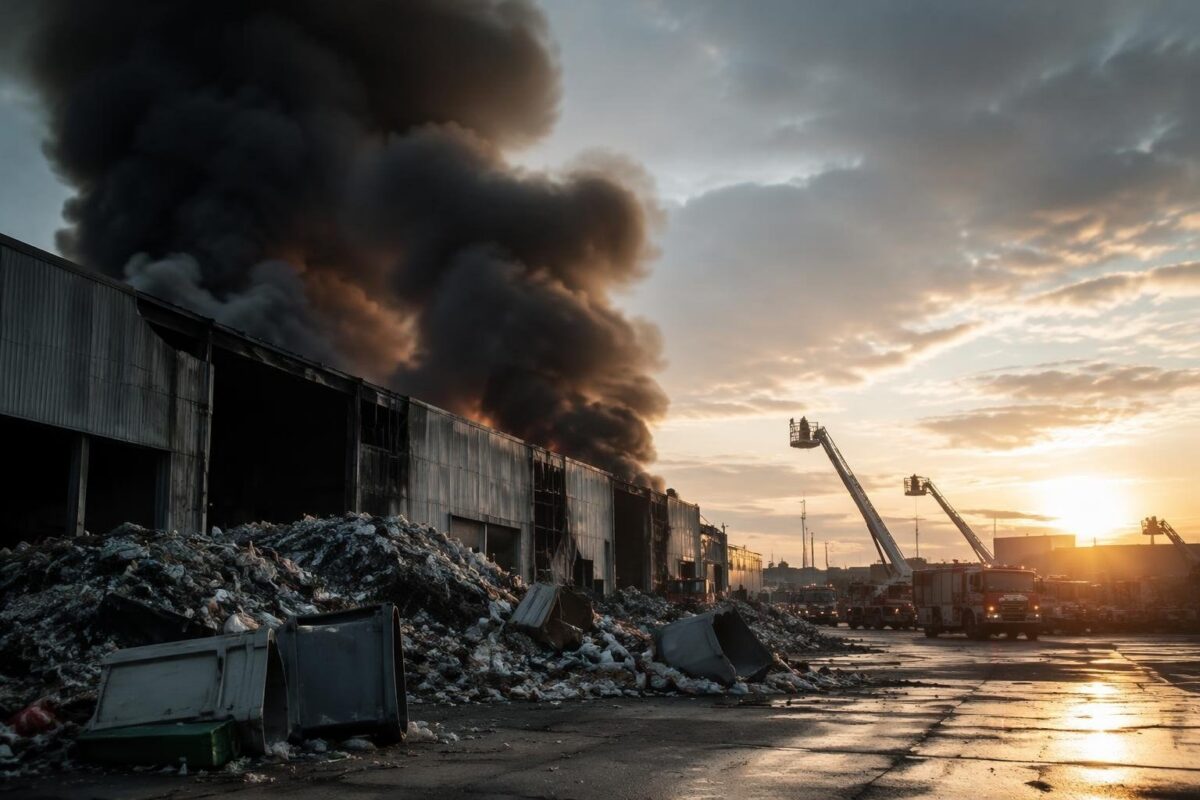 Novate Milanese: incendio alla ricicleria, intervento dei vigili del fuoco e un ferito