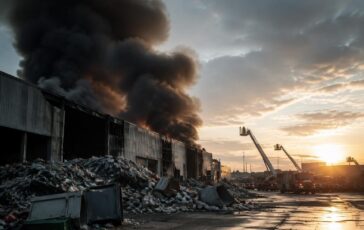 Novate Milanese: incendio alla ricicleria, intervento dei vigili del fuoco e un ferito