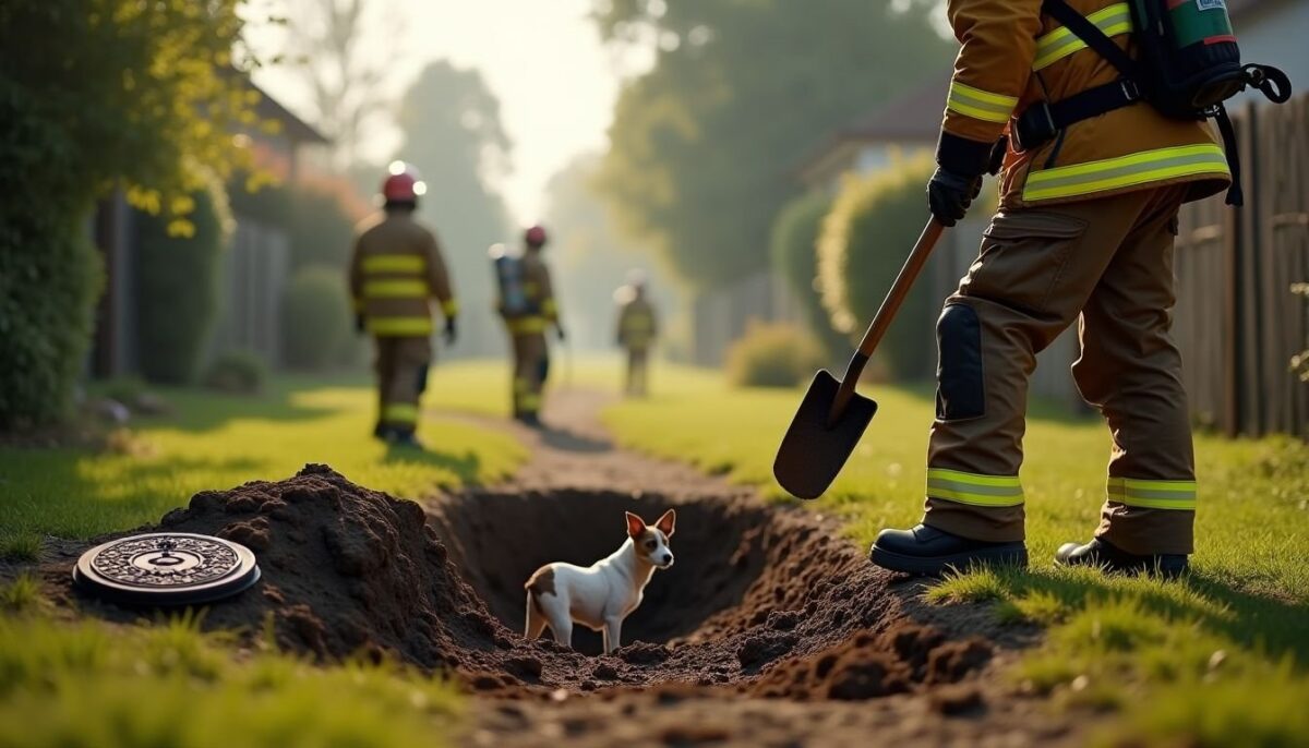 Vigili del Fuoco di Torino salvano due cani bloccati in una tana a Rivoli