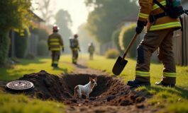 Vigili del Fuoco di Torino salvano due cani bloccati in una tana a Rivoli