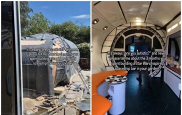 E fan di Star Wars e costruisce unastronave. in giardino 364x230