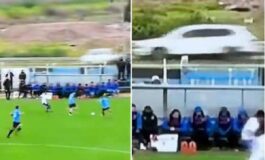 Fallo laterale palla in autostrada e incidente lo show del calcio in Uruguay 265x160