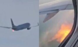 Fiamme da un aereo American Airlines dopo il decollo e atterraggio demergenza Uccelli hanno colpito il motore 265x160