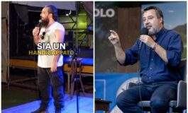 Il comico e la gag su Salvini che fa discutere Penso sia handicappato 265x160
