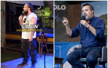 Il comico e la gag su Salvini che fa discutere Penso sia handicappato 364x230