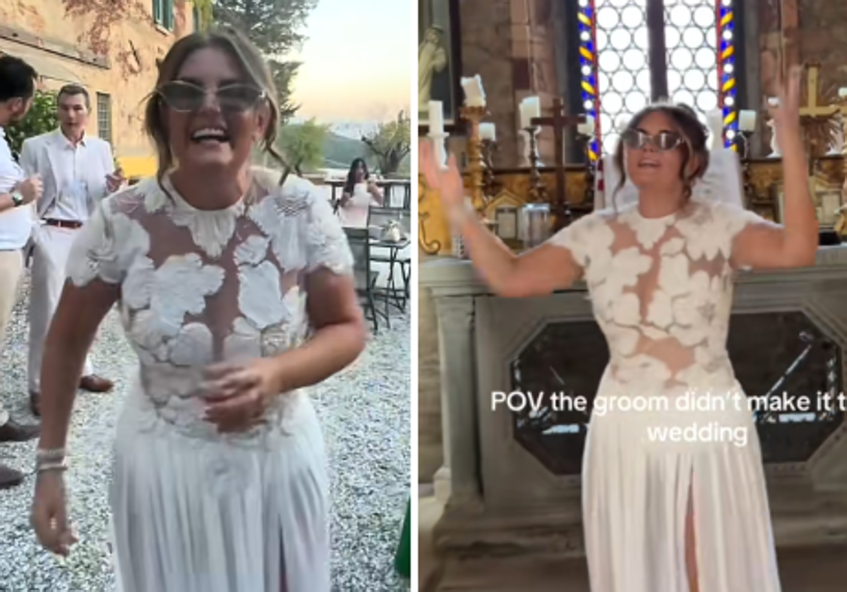 La lascia 7 giorni prima del matrimonio, lei festeggia comunque... con l'abito da sposa