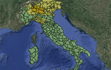 Maltempo allerta meteo arancione e gialla per temporali giovedi 20 agosto la mappa delle regioni a rischio 364x230