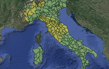 Maltempo allerta meteo gialla martedi 25 agosto la mappa delle 8 regioni a rischio 364x230