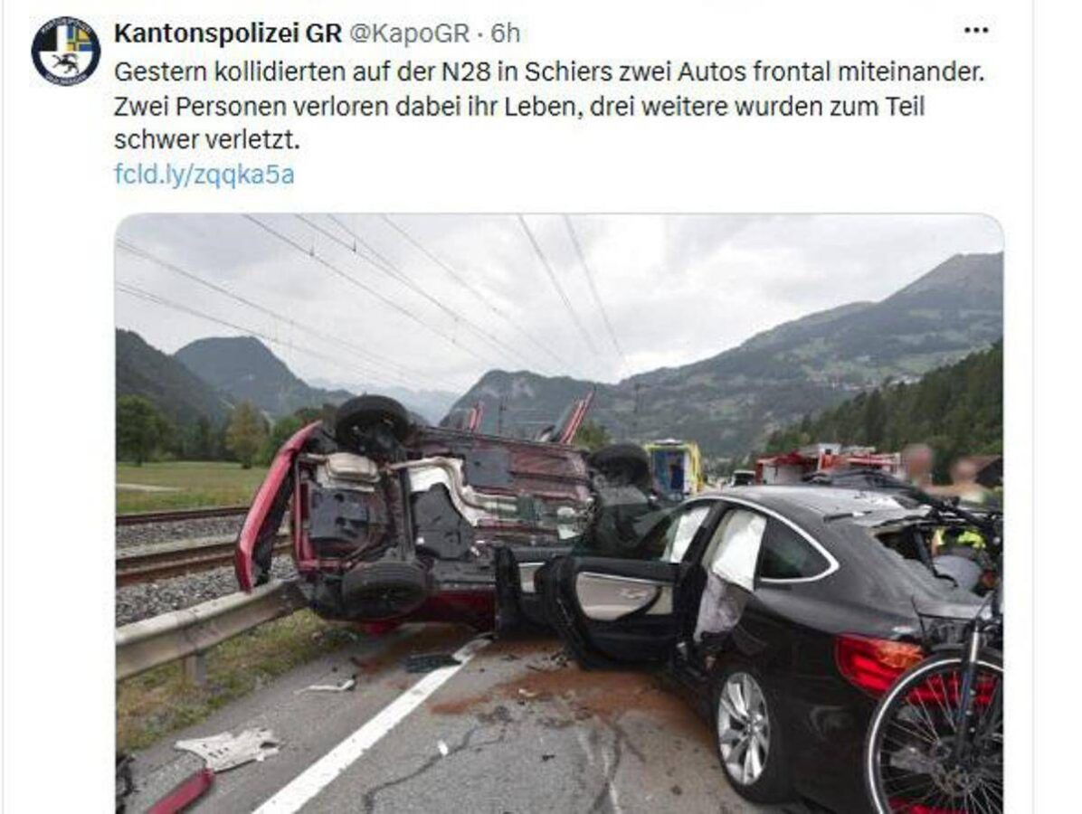 Svizzera, incidente stradale a Schiers: morti due italiani