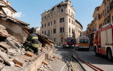 Perugia, esplosione in via Giovan Battista Vico: crollo parziale e due persone in ospedale