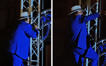 al bano acrobazie a 83 anni canta e si arrampica sul palco il video 2