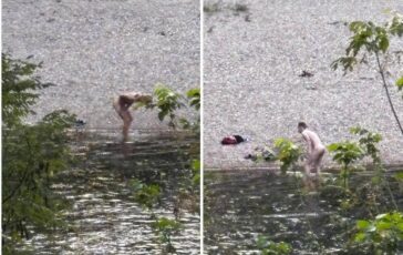 Bagno senza veli nel Brenta due uomini entrano in acqua nonostante il divieto 364x230