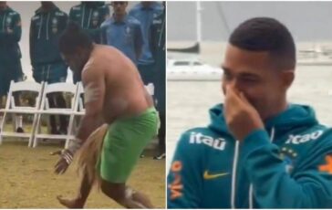 Brasile i giocatori ridono durante rito indigeno prima della sfida con lAustralia cose successo 364x230