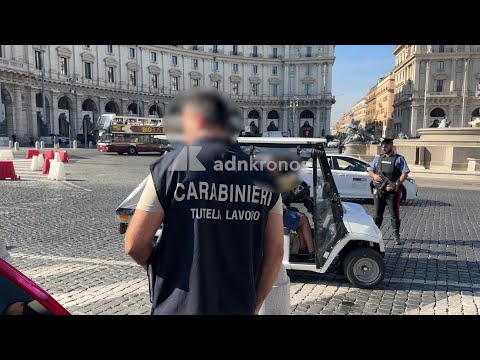 Golf car, blitz dei carabinieri del Nucleo ispettorato del lavoro: il video dei controlli a Roma