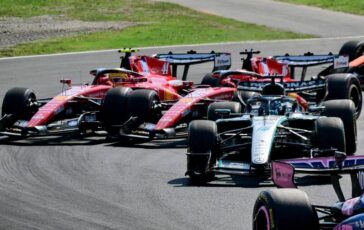 Gp Monza scintille alla partenza contatto Leclerc Hamilton poi Charles finisce a muro 364x230