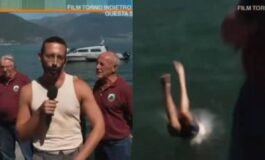Mario Acampa inviato di Camper si spoglia e si getta nel lago in diretta tv Grazie a tutti 265x160