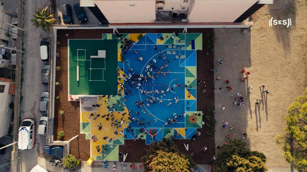Nuovo Sport Illumina di Casoria, Abodi: "Oggi città si colora e diventa luogo di socialità"