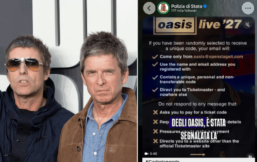 Oasis in Italia Polizia avverte Attenzione a truffe online sui biglietti 364x230