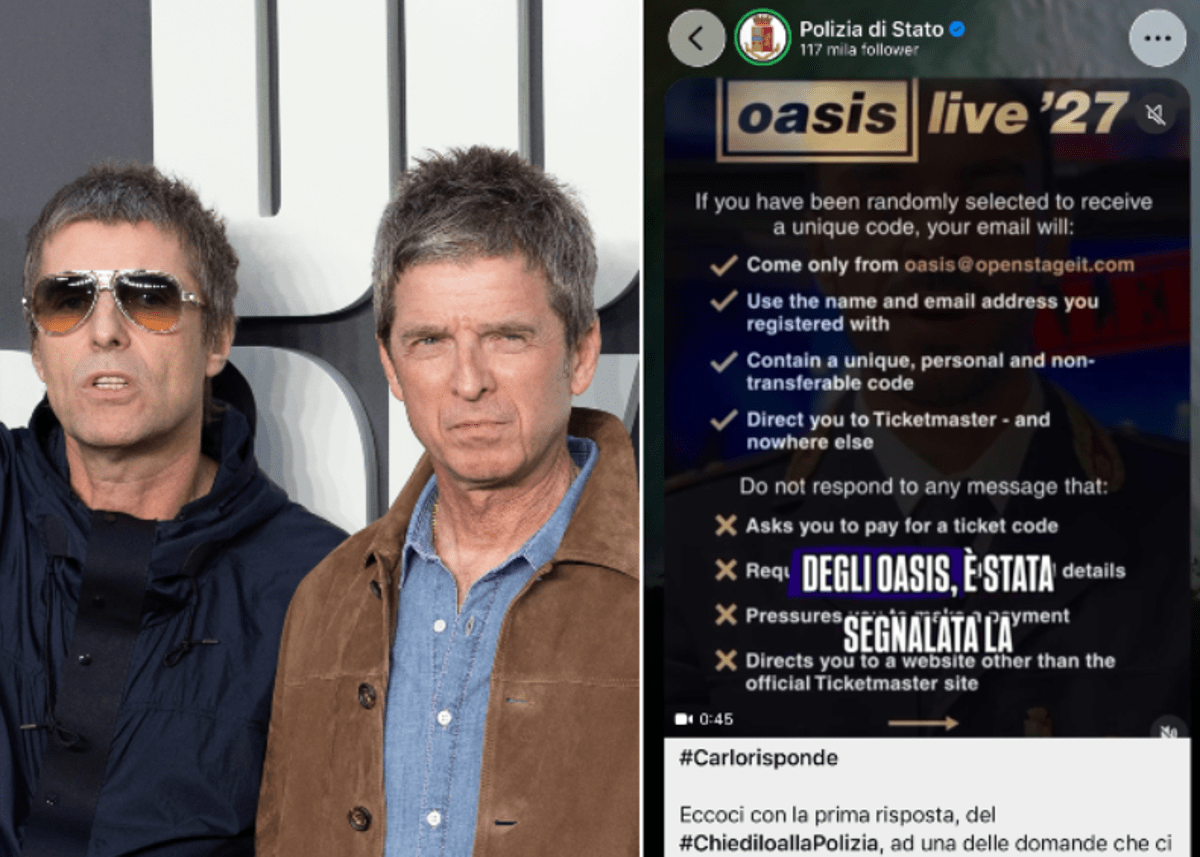 Oasis in Italia, Polizia avverte: "Attenzione a truffe online sui biglietti"