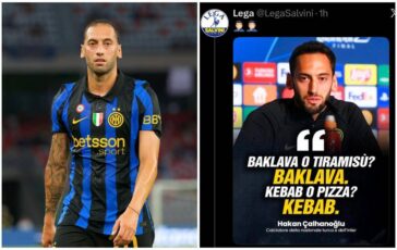 Kebab ayuu ka doorbidaa pizza, League-gu wuxuu Calhanoglu ku qaniinaa baraha bulshada.
