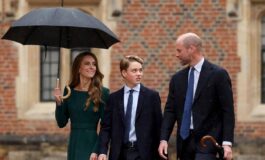 Principe George primo giorno di college a Eton accompagnato da mamma Kate e papa William 265x160