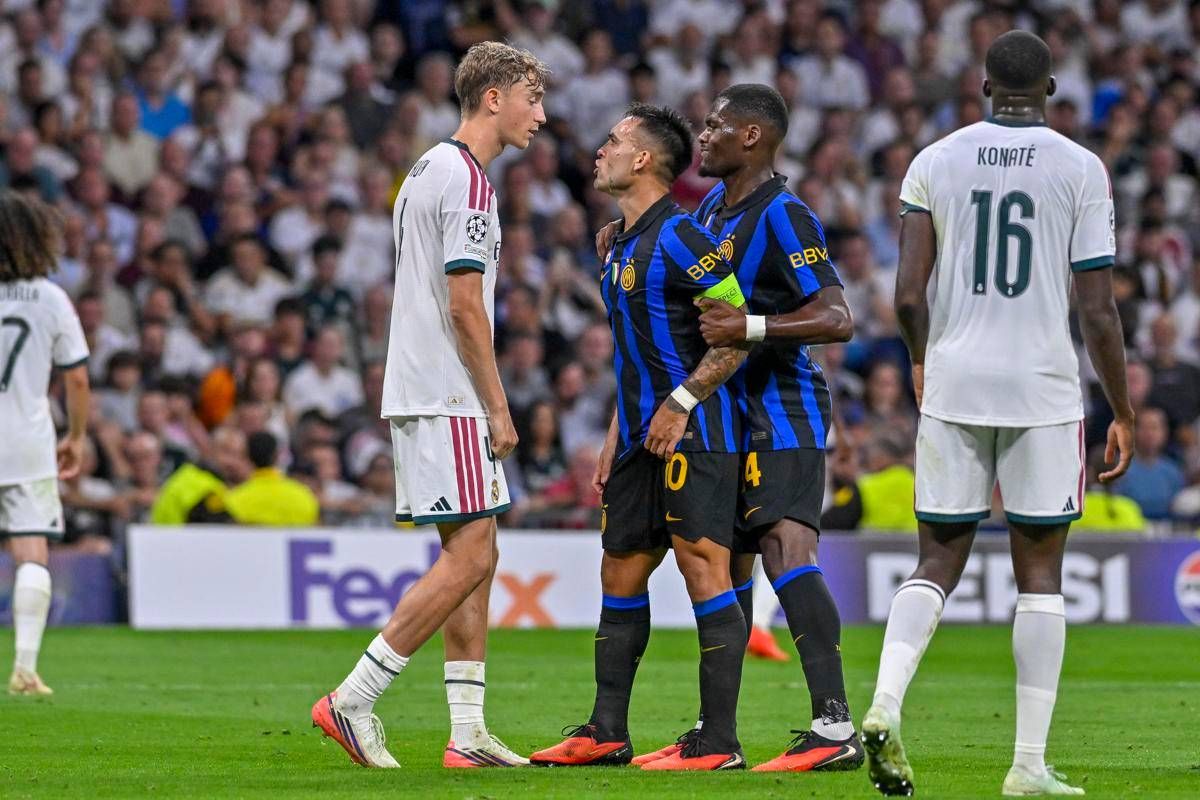 Real Madrid-Inter, Huijsen litiga con Lautaro Martinez e Barella