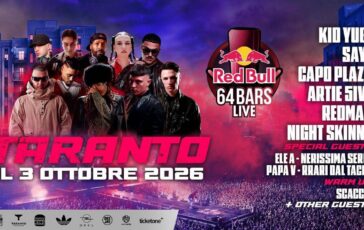Red Bull 64 Bars Live Ele A Nerissima Serpe e Papa V come special guest il live a Taranto 364x230