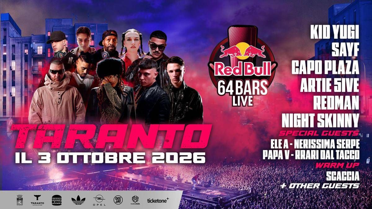 'Red Bull 64 Bars Live', Ele A, Nerissima Serpe e Papa V come special guest: il live a Taranto