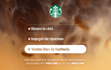 Starbucks arrivano Youtine Days campagna con MC Saatchi Europe ﻿ 364x230