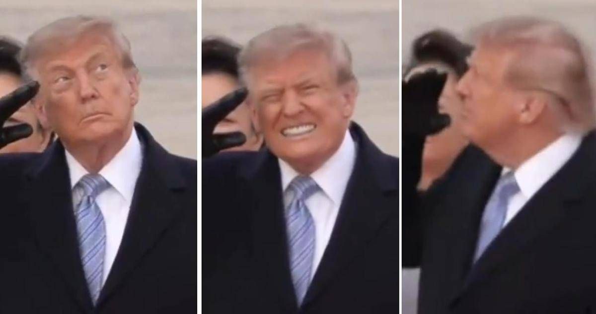 Trump accoglie Xi, passa il jet e il presidente americano 'si spaventa'